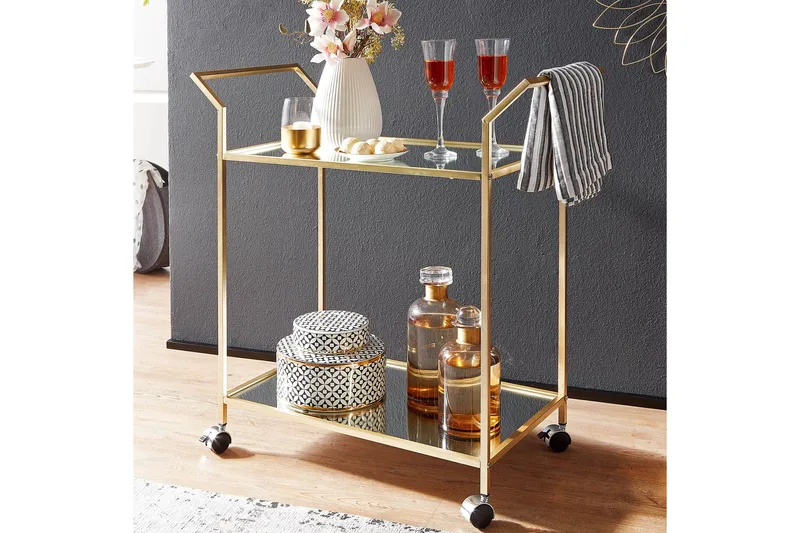 Tultered Serveringsvagn - Guld - Möbler - Bord & matgrupper - Serveringsvagn & barvagn - Drinkvagn