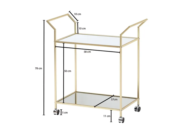 Tultered Serveringsvagn - Guld - Möbler - Bord & matgrupper - Serveringsvagn & barvagn - Drinkvagn