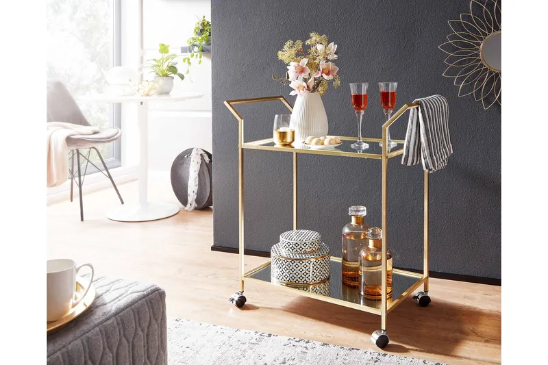 Tultered Serveringsvagn - Guld - Möbler - Bord & matgrupper - Serveringsvagn & barvagn - Drinkvagn