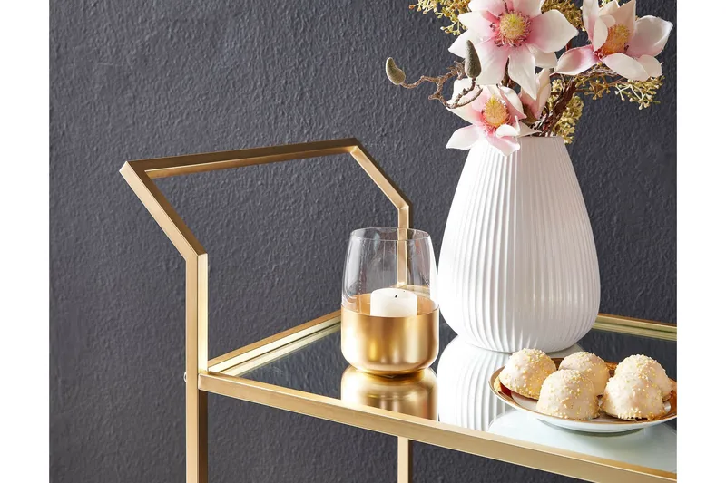 Tultered Serveringsvagn - Guld - Möbler - Bord & matgrupper - Serveringsvagn & barvagn - Drinkvagn
