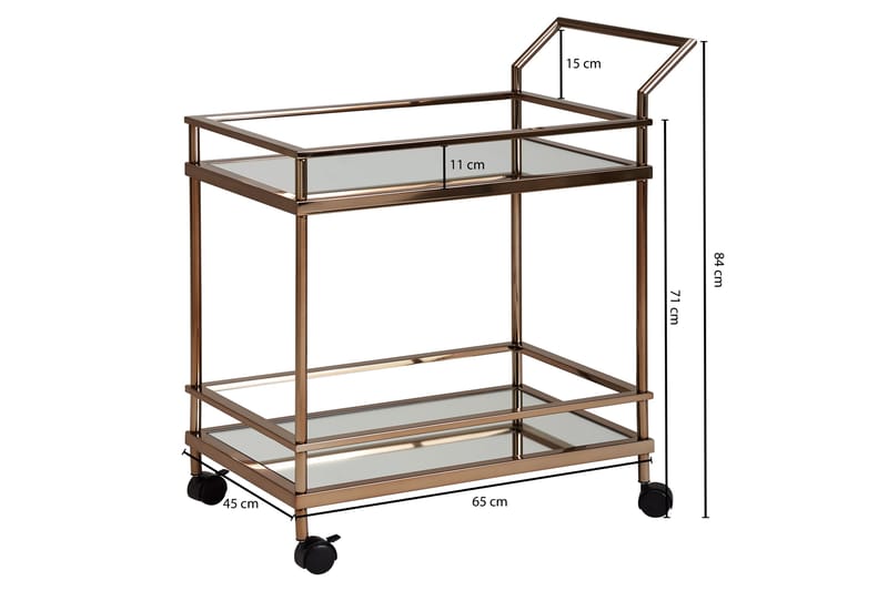 Yopps Drinkvagn 65x45 cm - Guld - Möbler - Bord & matgrupper - Serveringsvagn & barvagn - Drinkvagn