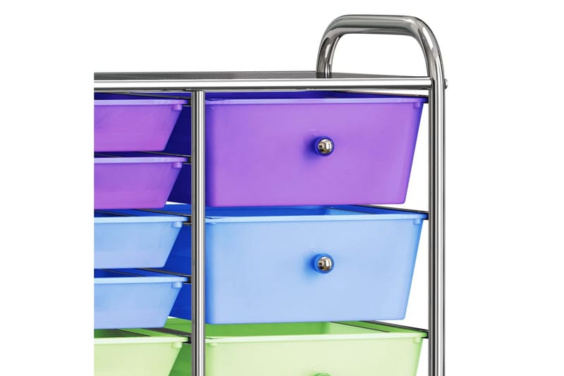 Förvaringsvagn XXL 15 lådor flerfärgad plast - Flerfärgad - Drinkvagn - Rullbord, rullvagn & serveringsbord