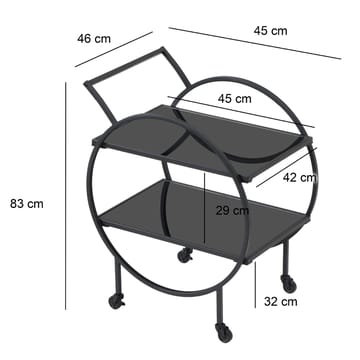 Galira Serveringsvagn 46 cm - Mattsvart med svart spegelglas - Möbler - Bord & matgrupper - Serveringsvagn & barvagn - Drinkvagn