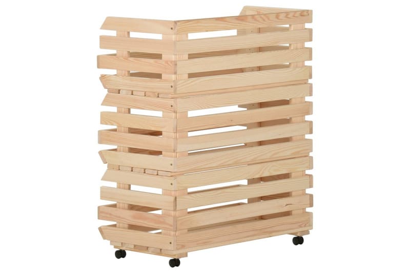 Grönsaksvagn 77x30x80 cm massiv furu - Brun - Möbler - Bord & matgrupper - Serveringsvagn & barvagn - Köksvagn