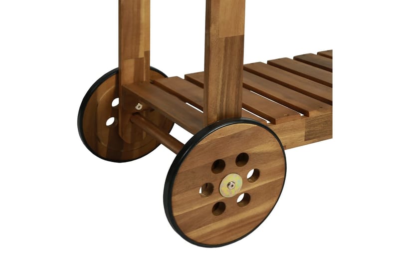 Köksvagn för trädgård massivt akaciaträ 92x43,5x141,5 cm - Brun - Rullbord, rullvagn & serveringsbord - Köksvagn