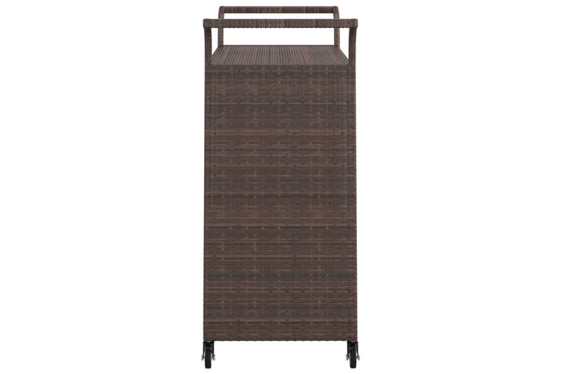 Serveringsvagn med låda brun 100x45x97 cm konstrotting - Brun - Rullbord, rullvagn & serveringsbord - Köksvagn