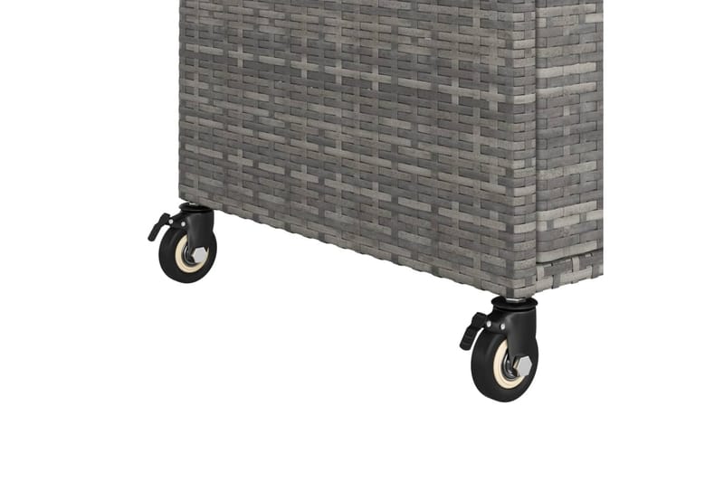 Serveringsvagn med låda grå 100x45x97 cm konstrotting - Grå - Rullbord, rullvagn & serveringsbord - Köksvagn
