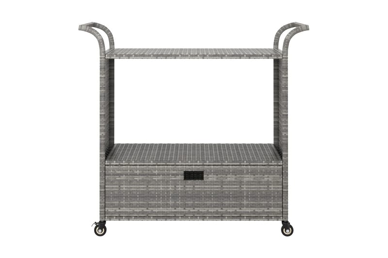 Serveringsvagn med låda grå 100x45x97 cm konstrotting - Grå - Möbler - Bord & matgrupper - Serveringsvagn & barvagn - Köksvagn