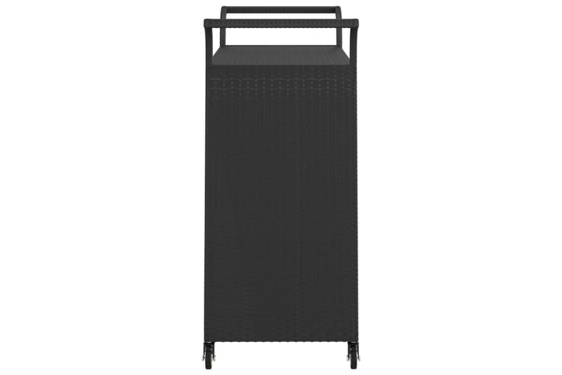Serveringsvagn med låda svart 100x45x97 cm konstrotting - Svart - Möbler - Bord & matgrupper - Serveringsvagn & barvagn - Köksvagn