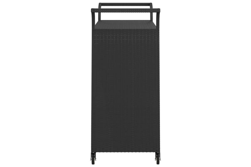 Serveringsvagn med låda svart 100x45x97 cm konstrotting - Svart - Rullbord, rullvagn & serveringsbord - Köksvagn