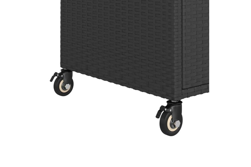 Serveringsvagn med låda svart 100x45x97 cm konstrotting - Svart - Möbler - Bord & matgrupper - Serveringsvagn & barvagn - Köksvagn
