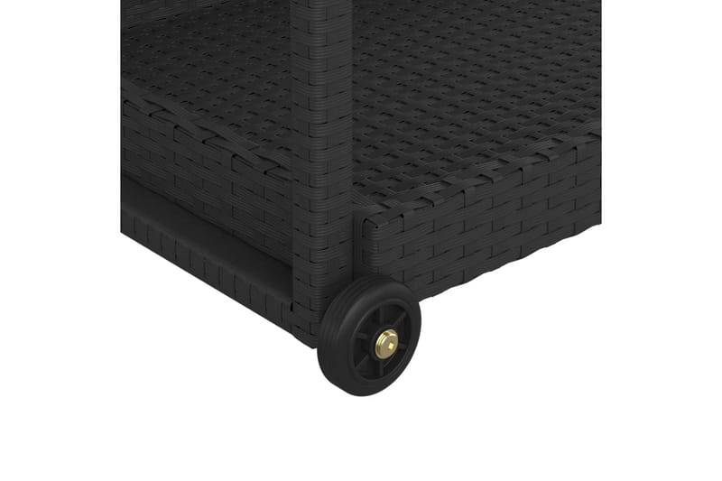 Serveringsvagn svart 100x45x83 cm konstrotting - Svart - Rullbord, rullvagn & serveringsbord - Köksvagn