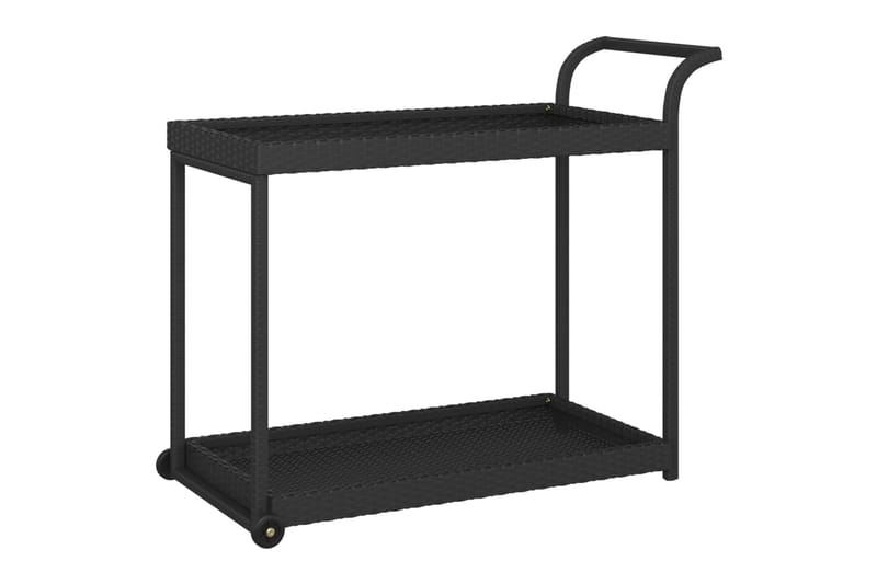 Serveringsvagn svart 100x45x83 cm konstrotting - Svart - Möbler - Bord & matgrupper - Serveringsvagn & barvagn - Köksvagn