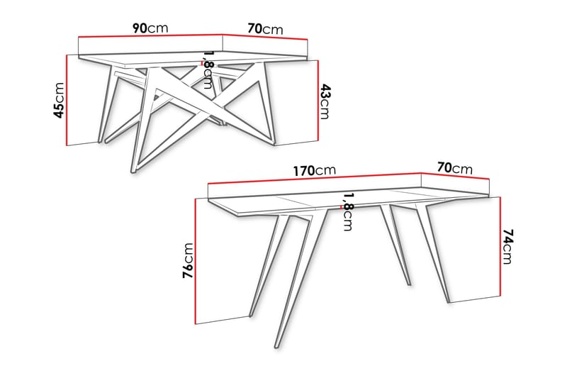 Seyloren Soffbord 90 cm - Svart/Grå - Möbler - Bord & matgrupper - Soffbord