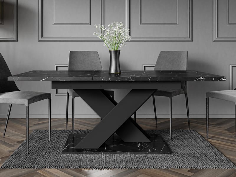 Shea Förlängningsbart Matbord 140-180 cm Rektangulär - Svart - Möbler - Bord & matgrupper - Matbord & köksbord