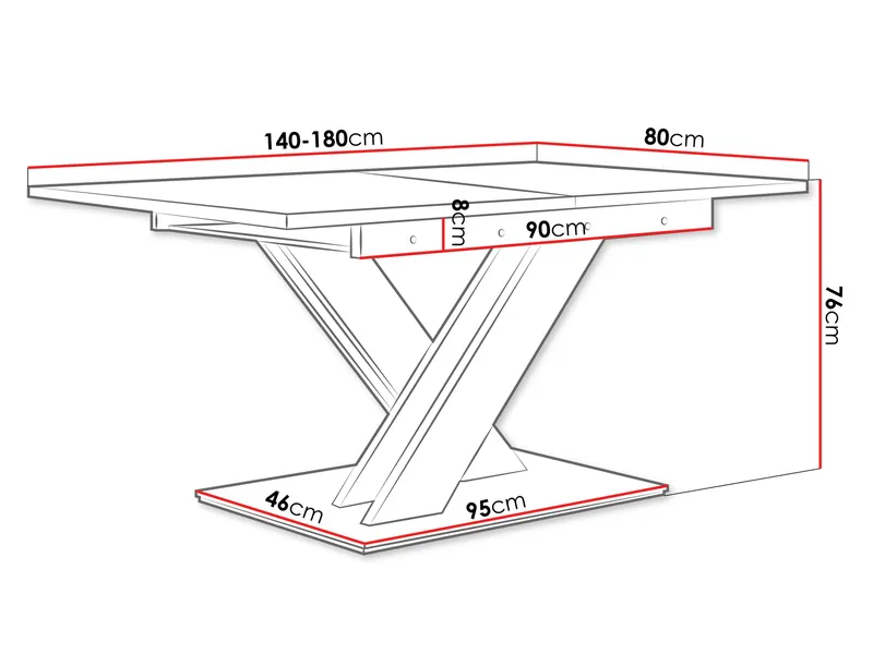 Shea Förlängningsbart Matbord 140-180 cm Rektangulär - Vit - Möbler - Bord & matgrupper - Matbord & köksbord
