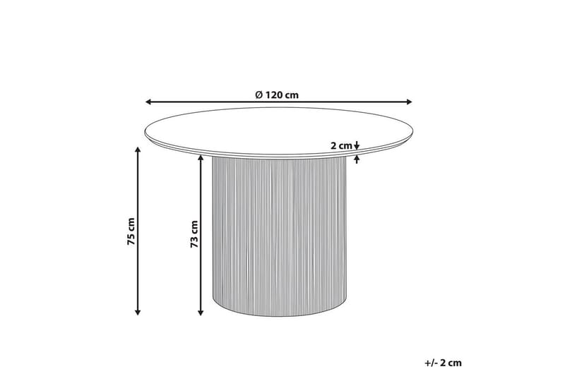 Sheho Runt Matbord 120 cm med Trä- och Valnötsutseende - Svart - Möbler - Bord & matgrupper - Matbord & köksbord