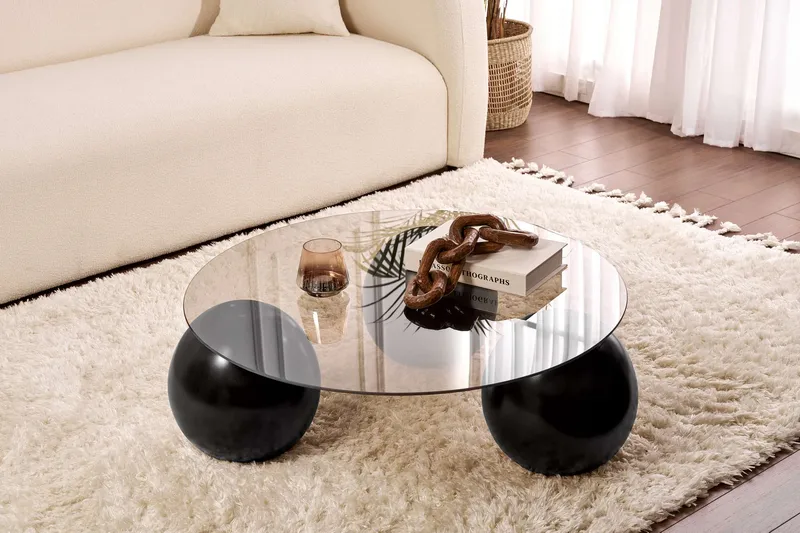 Sibas Runt Soffbord 85 cm i Glas, Klar