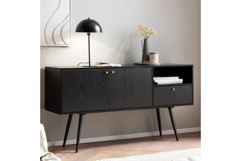 Sideboard Wohnling Melaminbelagd MDF 140 cm med 2 dörrar 1 låda Modern - Möbler - Bord & matgrupper - Bordstillbehör