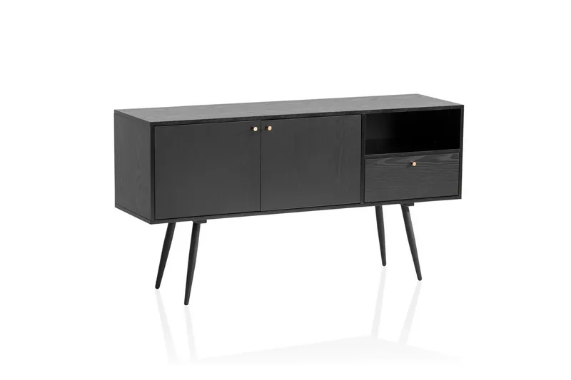 Sideboard Wohnling Melaminbelagd MDF 140 cm med 2 dörrar 1 låda Modern, undefined