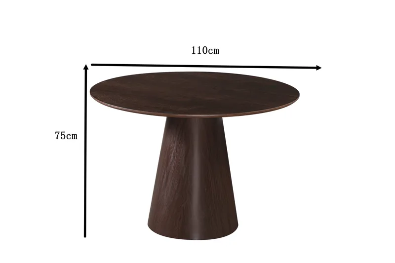 Siena Litet Matbord Runt 110cm Fanér - Mörkbrun Rökt ek - Möbler - Bord & matgrupper - Matbord & köksbord