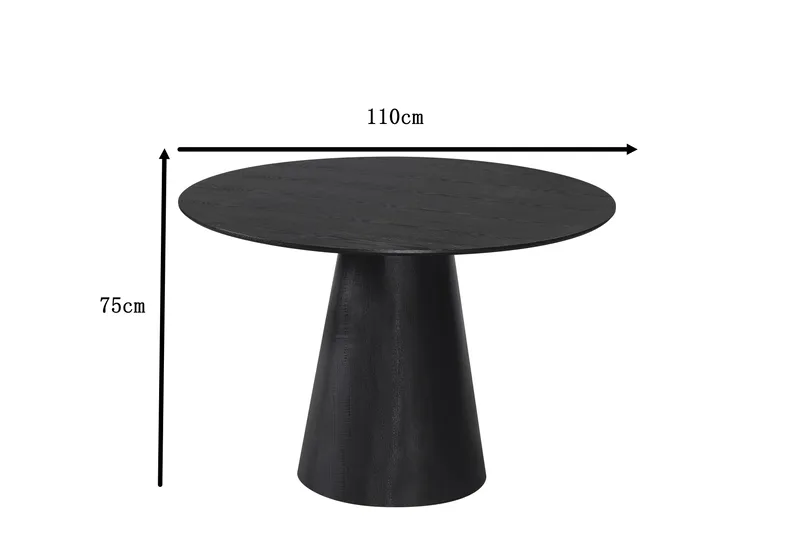 Siena Litet Matbord Runt 110cm Fanér - Svart - Möbler - Bord & matgrupper - Matbord & köksbord