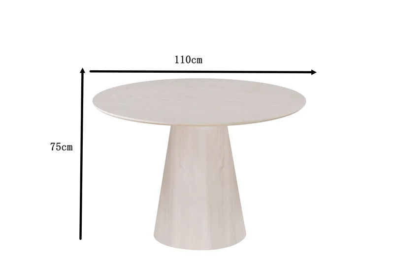 Siena Litet Matbord Runt 110cm Fanér - Vitpigmenterat - Möbler - Bord & matgrupper - Matbord & köksbord