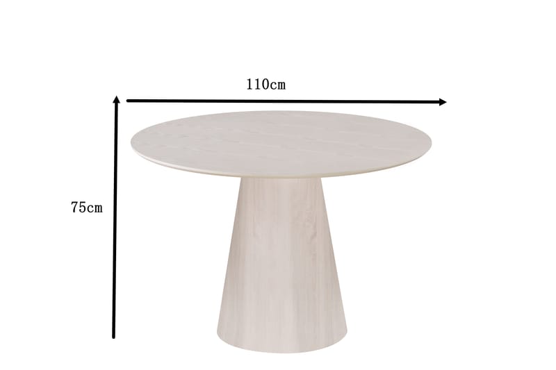 Siena Matbord Runt 110cm Whitewash - Möbler - Bord & matgrupper - Matbord & köksbord
