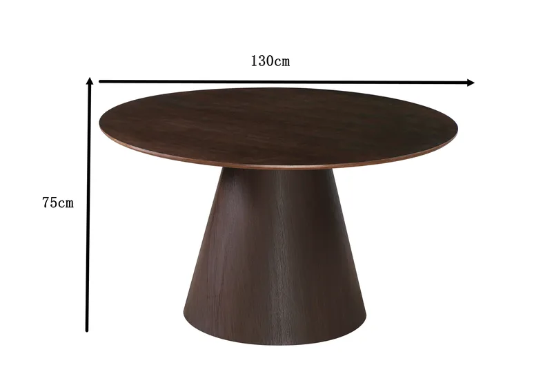Siena Matbord Runt 130cm Fanér - Mörkbrun Rökt ek - Möbler - Bord & matgrupper - Matbord & köksbord
