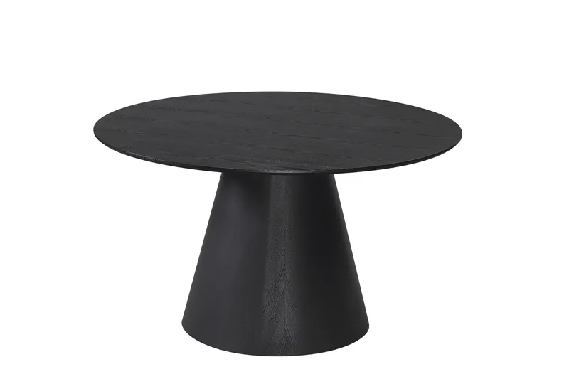 Siena Matbord Runt 130cm Fanér, Svart