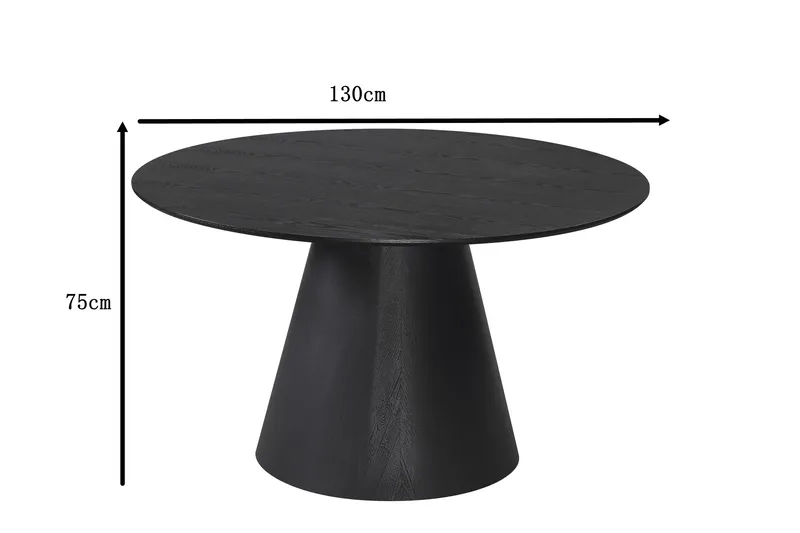 Siena Matbord Runt 130cm Fanér - Svart - Möbler - Bord & matgrupper - Matbord & köksbord