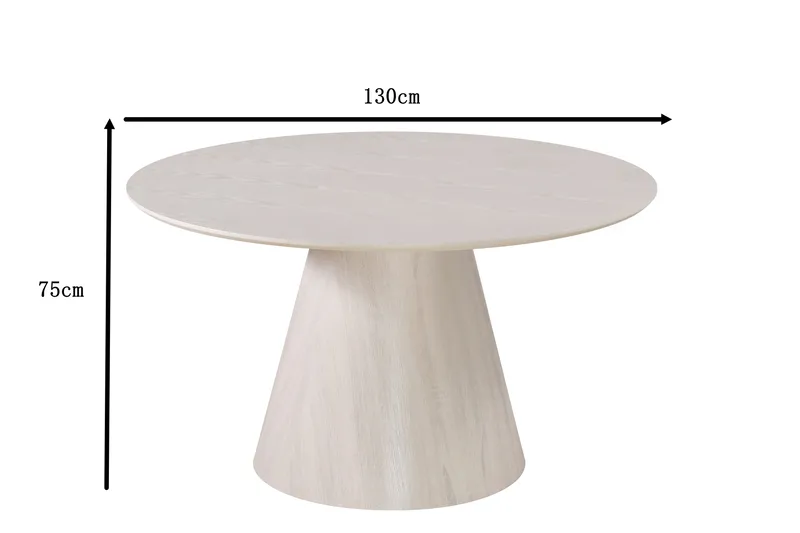 Siena Matbord Runt 130cm Fanér - Vitpigmenterat - Möbler - Bord & matgrupper - Matbord & köksbord