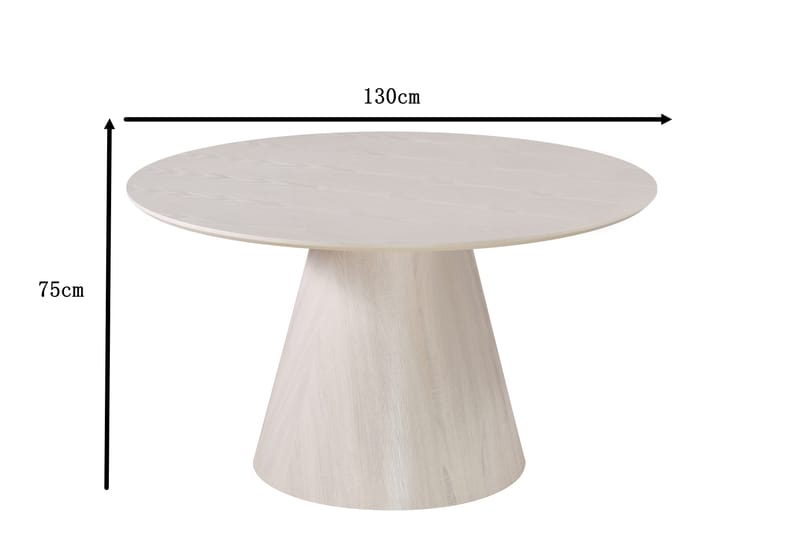 Siena Matbord Runt 130cm Whitewash - Möbler - Bord & matgrupper - Matbord & köksbord
