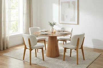 Siena Matgrupp 110 cm runt i Ek med 4 Eira Matstolar - Ek - Möbler - Bord & matgrupper - Matgrupper