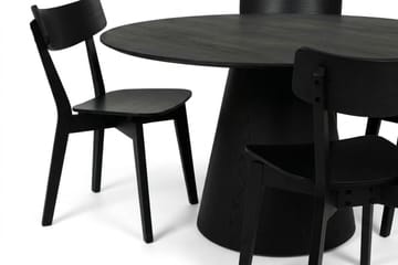 Siena Matgrupp 150 cm runt i Svart med 6 Amelia Matstolar - Svartlaserad ek - Möbler - Bord & matgrupper - Matgrupper