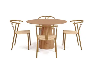 Siena Matgrupp runt 110 cm Ek med 4 Elysia Matstolar - Ek - Möbler - Bord & matgrupper - Matgrupper