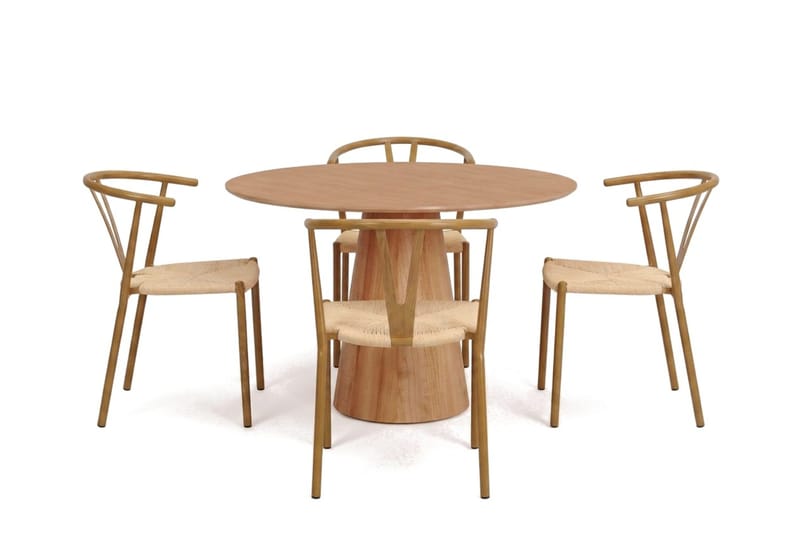 Siena Matgrupp runt 110 cm Ek med 4 Elysia Matstolar - Ek - Möbler - Bord & matgrupper - Matgrupper