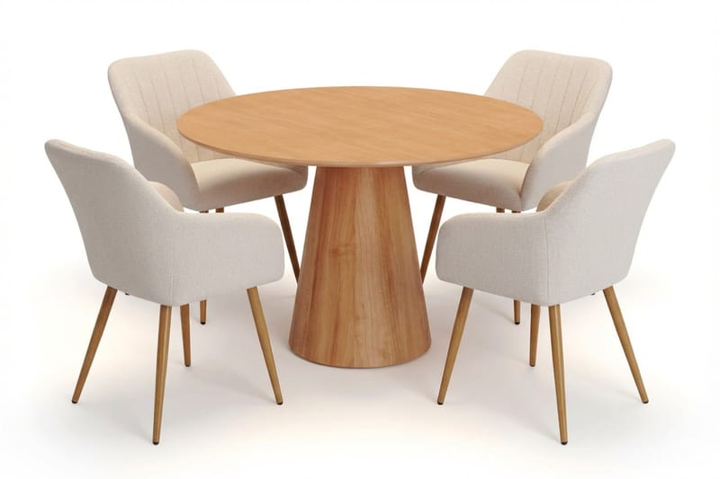 Siena Matgrupp runt 110 cm Ek med 4 Filippa Matstolar - Ek - Möbler - Bord & matgrupper - Matgrupper