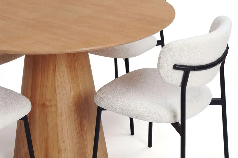 Siena Matgrupp runt 110 cm Ek med 4 Lucy Matstolar - Ek - Möbler - Bord & matgrupper - Matgrupper