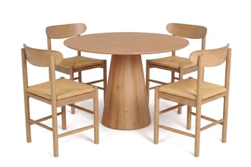 Siena Matgrupp runt 110 cm Ek med 4 Malte Matstolar - Ek - Möbler - Bord & matgrupper - Matgrupper