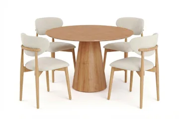 Siena Matgrupp runt 110 cm Ek med 4 Molly Matstolar