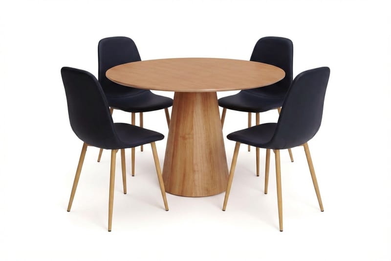 Siena Matgrupp runt 110 cm Ek med 4 Nibe Matstolar - Ek - Möbler - Bord & matgrupper - Matgrupper