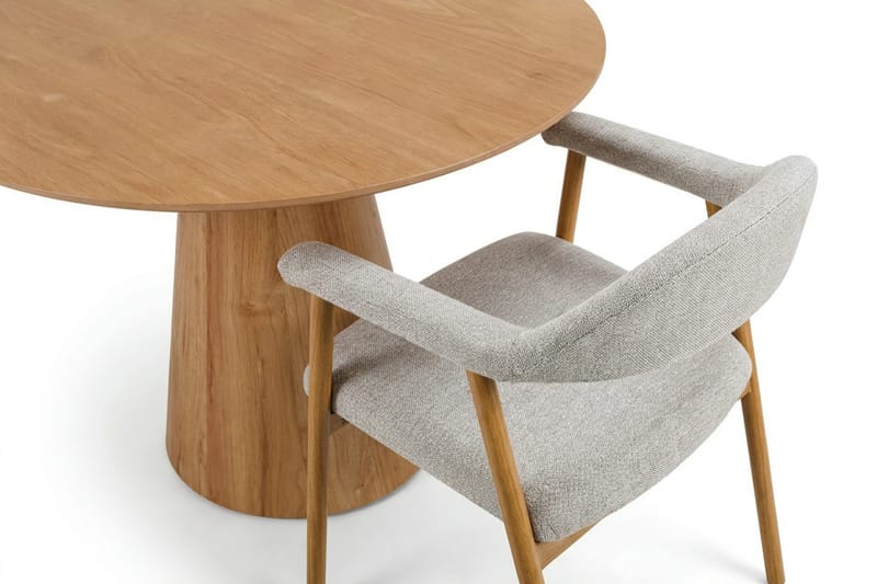 Siena Matgrupp runt 110 cm Ek med 4 Ronja Matstolar - Sand/Ek - Möbler - Bord & matgrupper - Matgrupper