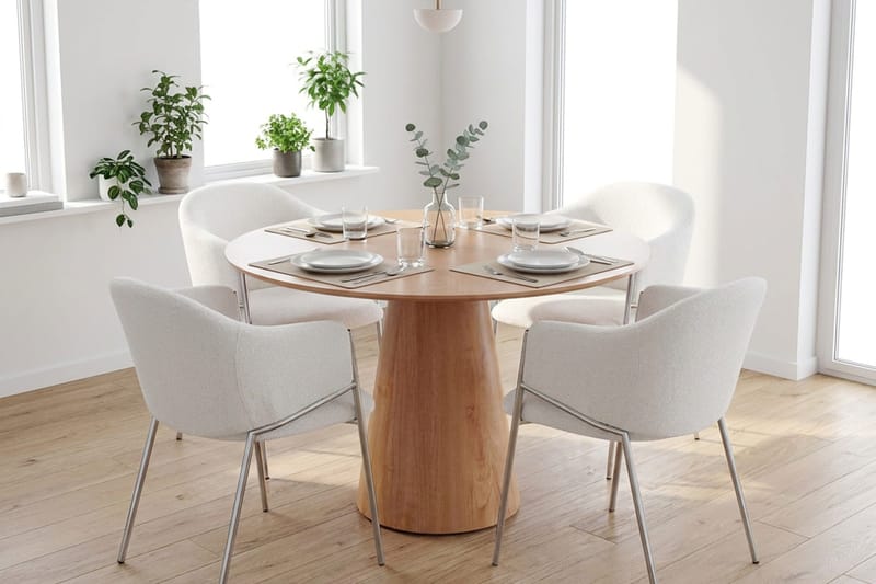 Siena Matgrupp runt 110 cm med 4 Filip Matstolar - Ek - Möbler - Bord & matgrupper - Matgrupper