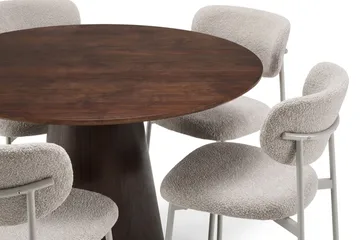 Siena Matgrupp runt 110 cm med 4 Lucy Matstolar - Rökt ek - Möbler - Bord & matgrupper - Matgrupper