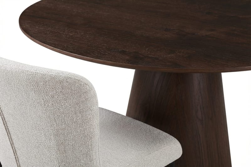 Siena Matgrupp runt 110 cm Rökt Ek med 4 Elsie Matstolar - Rökt ek/Vit - Möbler - Bord & matgrupper - Matgrupper