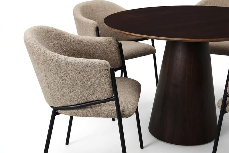 Siena Matgrupp runt 110 cm Rökt Ek med 4 Filip Matstolar - Rökt ek - Möbler - Bord & matgrupper - Matgrupper