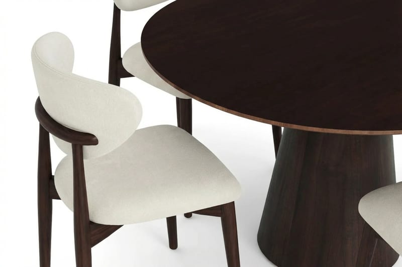 Siena Matgrupp runt 110 cm Rökt Ek med 4 Molly Matstolar - Rökt ek - Möbler - Bord & matgrupper - Matgrupper