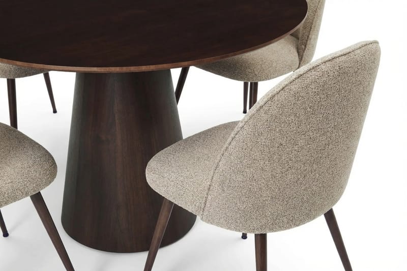 Siena Matgrupp runt 110 cm Rökt Ek med 4 Nibe Plus Matstolar - Rökt ek - Möbler - Bord & matgrupper - Matgrupper