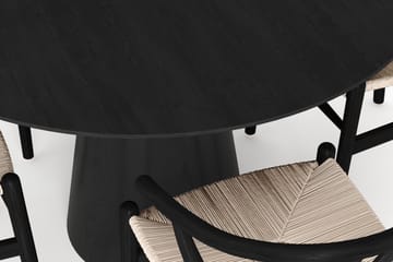 Siena Matgrupp runt 110 cm Svart med 4 Dastoori Matstolar - Svart - Möbler - Bord & matgrupper - Matgrupper